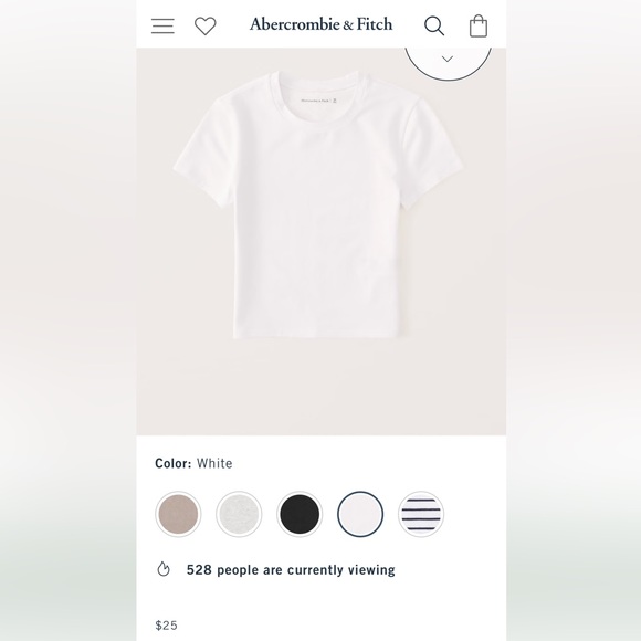 Abercrombie & Fitch Tops - Abercrombie & Fitch Soft A&F Essential collection white tee size XS